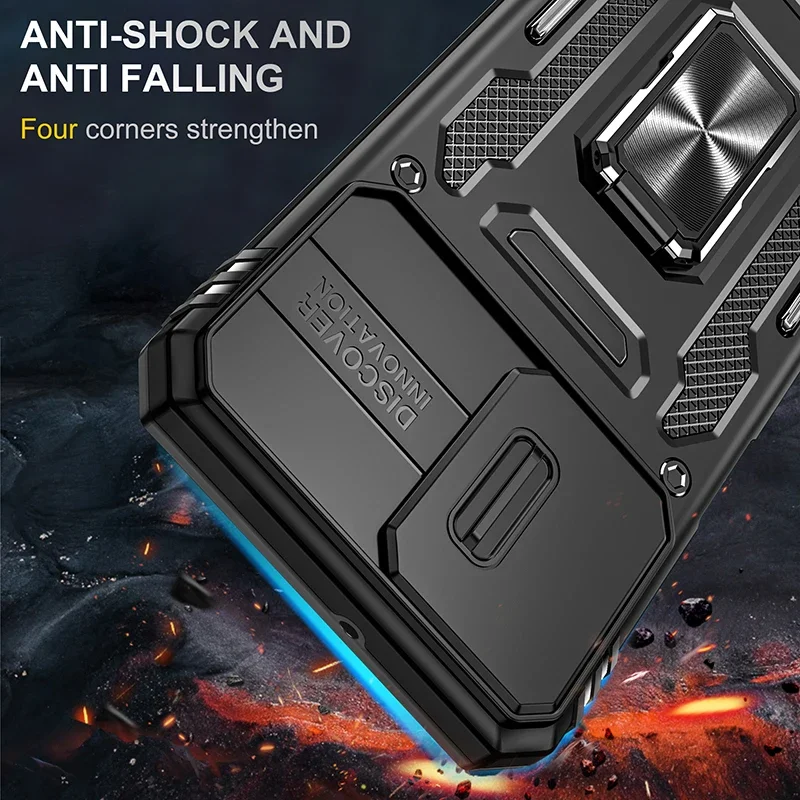 Ultimate Armor Shockproof Phone Case with Slide Window and Metal Holder