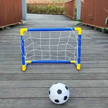 Portable Micro Soccer Goal Set, Complete Outdoor Beach Training Equipment with Net Pump Ball, Lightweight Indoor Kids Sports Toy 1