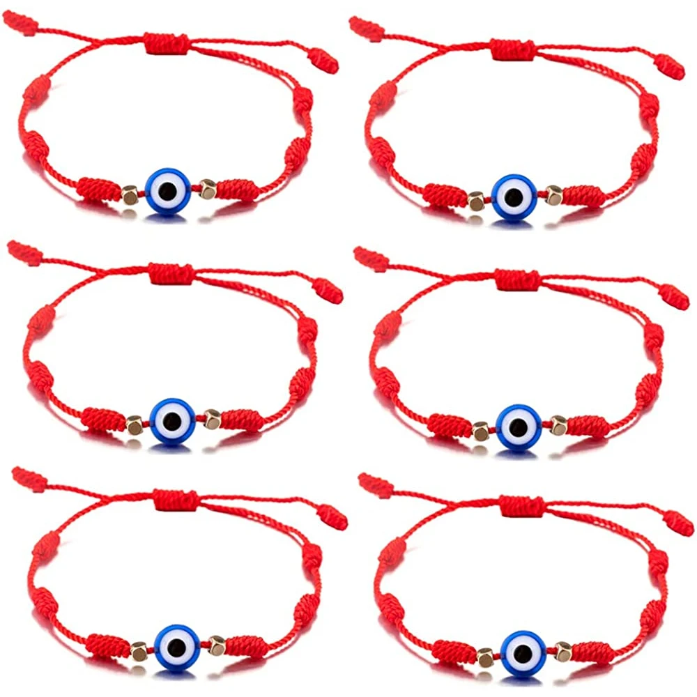 Bracciale Rosso 7 Nodi – Amuleto Portafortuna Kabbalah – Regolabile – Protezione Dal Malocchio