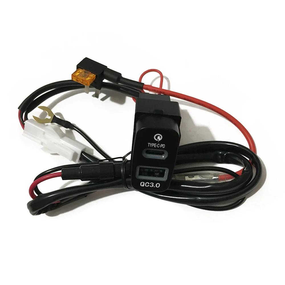 carregador de carro carregamento rápido pd interface usb tomada dupla para mitsubishi outlander lancerex pajero esporte asx