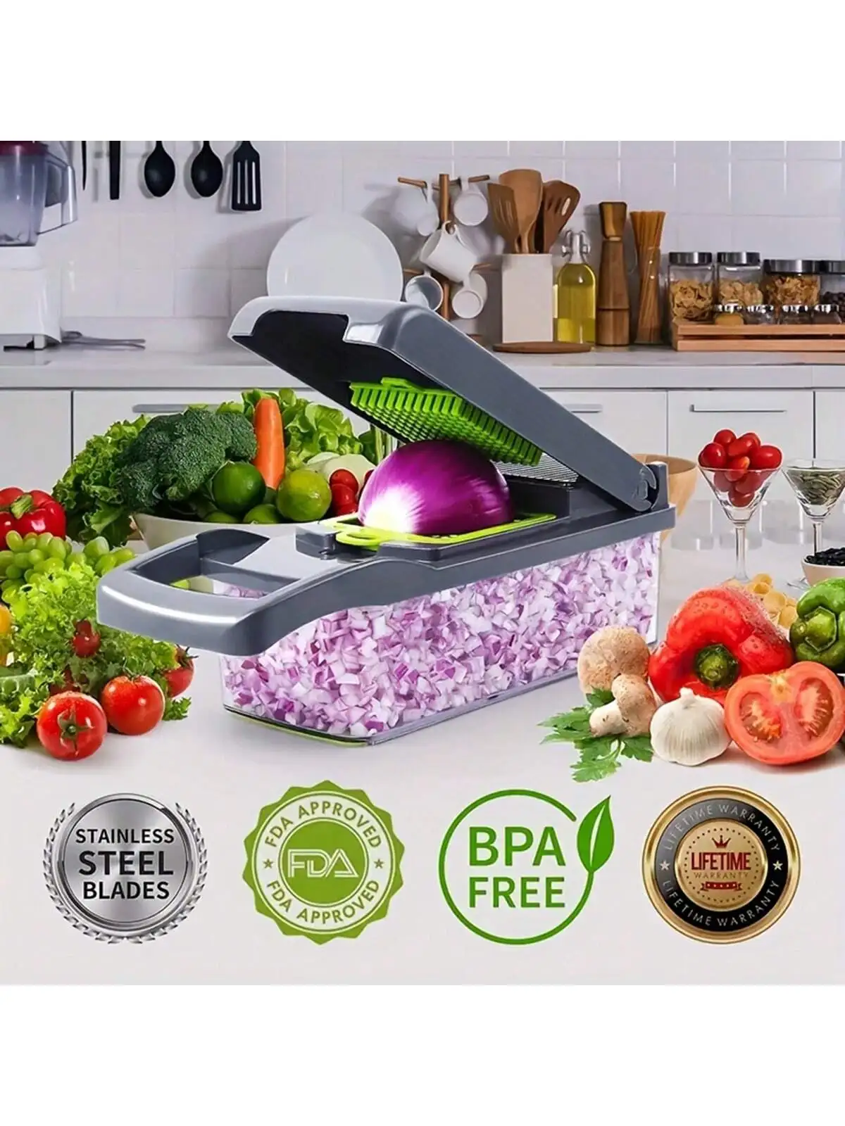 14/16/22pcs Set Vegetable Chopper, Multi-functional Fruit Slicer, Manual  Food Chopper, Vegetable Slicer, Slicing Machine With Container And Hand  Guard, Onion Chopper