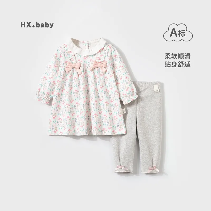 

Girls' Suit Children's Clothing Girls' Spring Children's Clothing Baby Spring and Autumn Outing Sweet Floral Long Sleeve Two-Pie