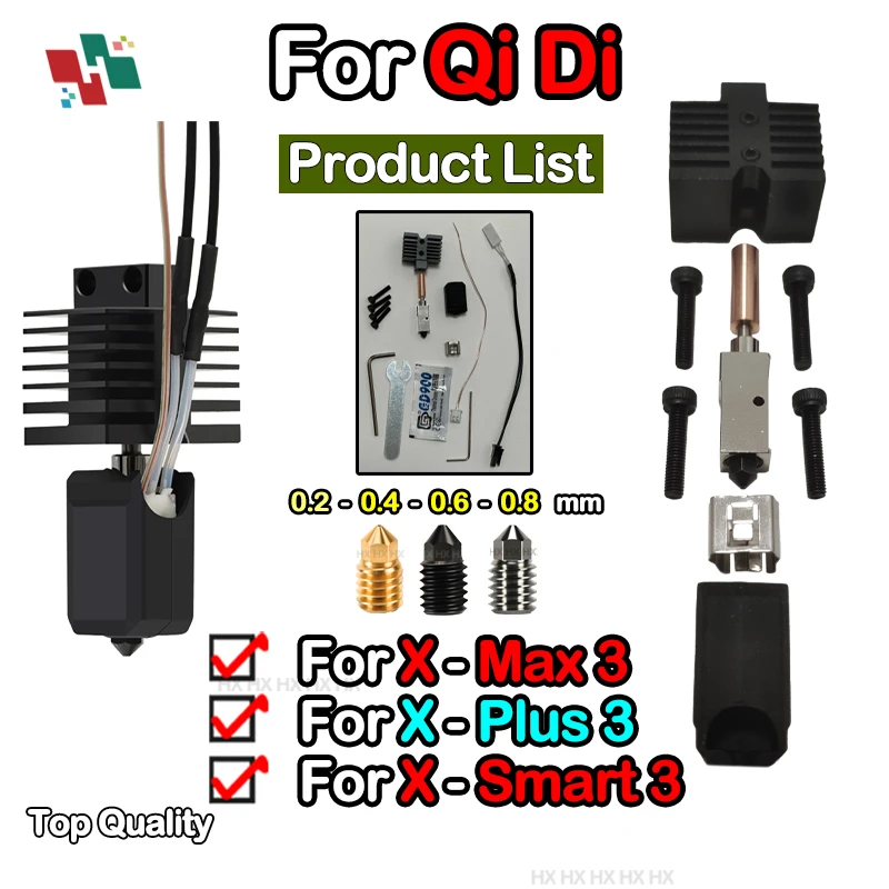Upgrade Hotend For Qidi X plus 3 / X max 3 / x smart 3 hotend