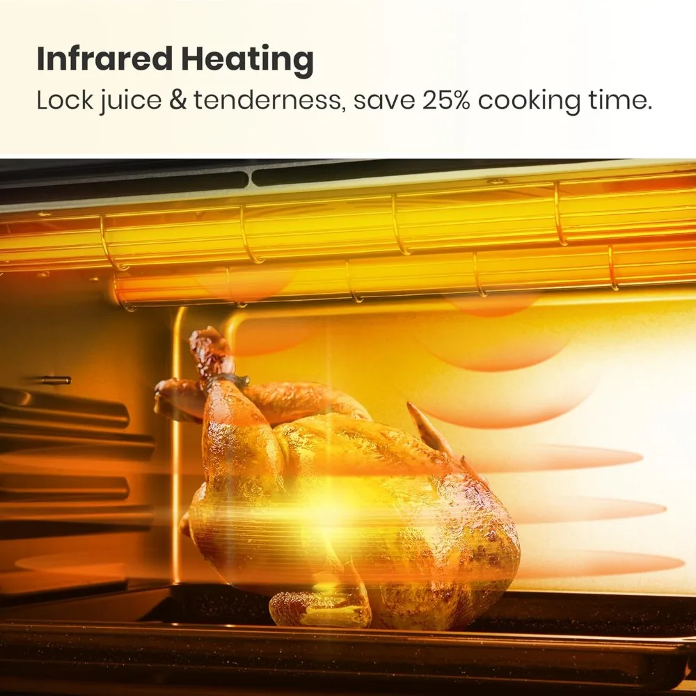 Retro Style Infrared Heating Air Fryer Toaster Oven, Extra Large Countertop Convection Oven 4