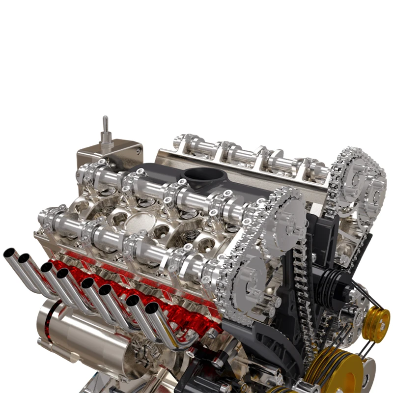 V8 Kit de modelo de motor para adultos, 500+piezas 1:3 de metal mecánico  modelo de motor modelo DIY montaje física juguetes regalos