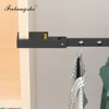 Black Clothes Rack Foldable Clothes Hangers Wall Mounted Hanger Drying Rack Space Aluminum Clothes Organization WB3024 6