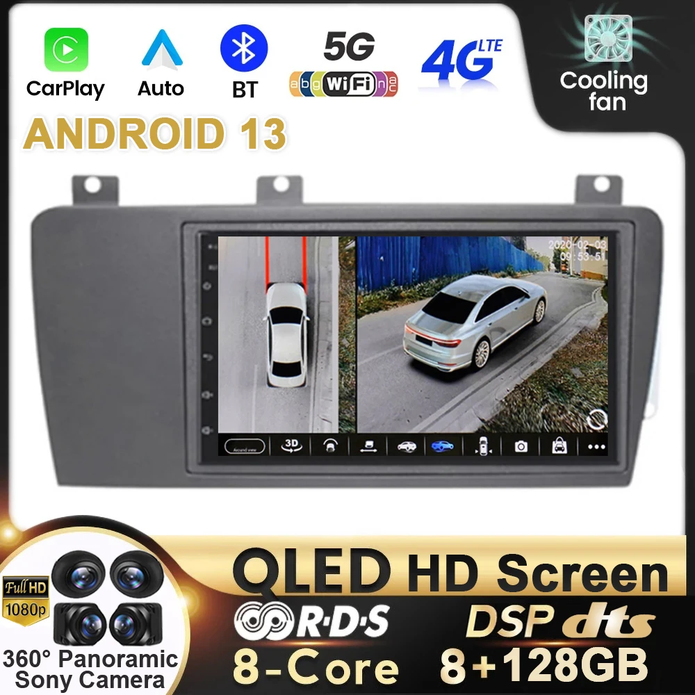 

Автомобильный радиоприемник на Android 13 для Volvo XC70 V70 S60 2004 - 2009 Muitimedia, стерео видео, QLED плеер, навигация DSP Carplay Auto 2 din BT