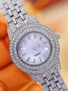 3PCs Women's Sparkling Round Diamond Band Quartz Watch+Bracelet Combination Set 2
