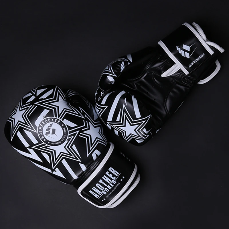 Leather Boxing Gloves MMA Sparring Punch Bag Muay Thai Training Gloves Men Women Kids Fight Kickboxing Practice Gloves 4-14 OZ