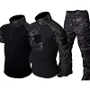 MCBK Training Sets Mens 1/4 Zipper Combat Shirts Cargo Pants Men Wear-resisting Camo Tactical Suit Multiple Pockets Quick Drying 1