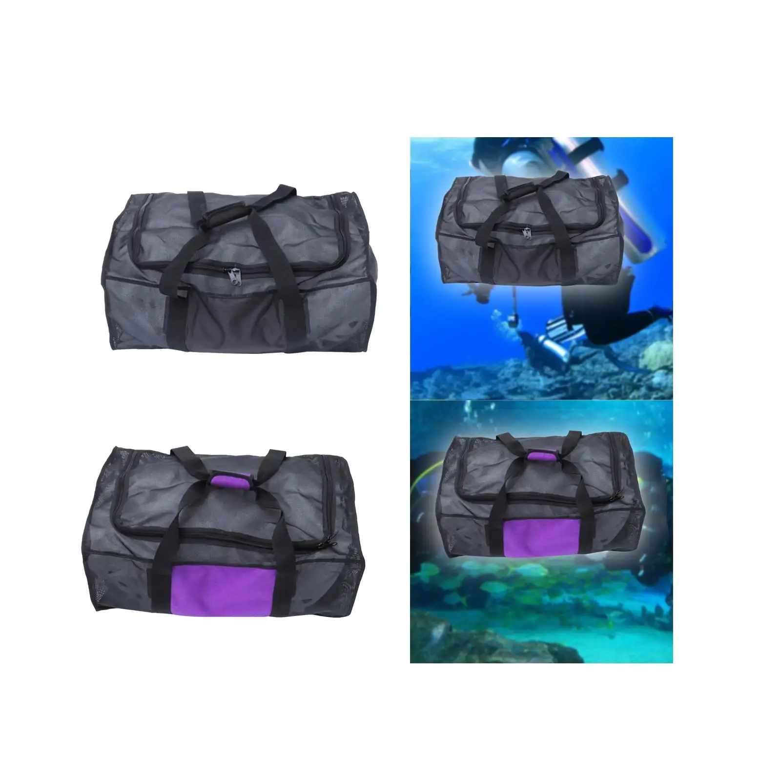 Diving Mesh Duffle Carrier Bag Storage Handle Bag Travel Duffle Bag for Surfing Swimming Underwater Adventure Sailing Boating