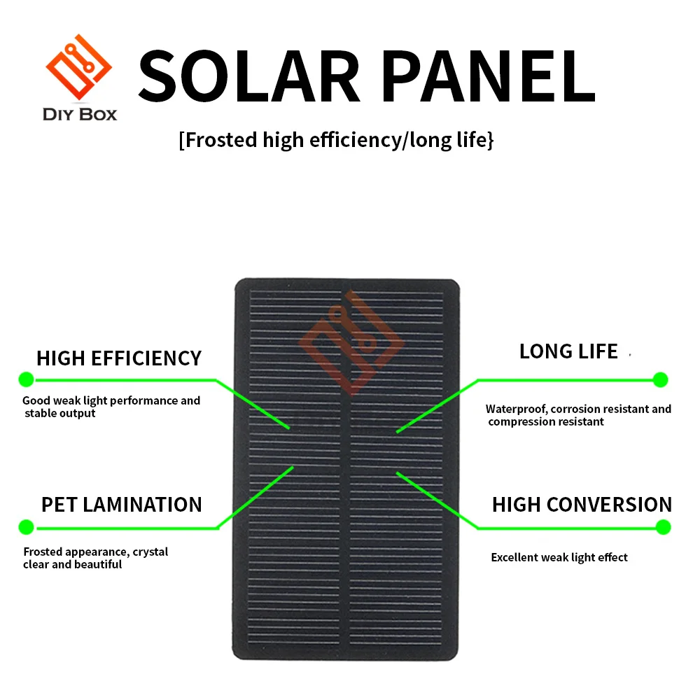 Portable Solar Panel 1W 5V For Phone Charger Home Light Toy