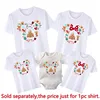 New Gingerbread Mickey Minnie Print Family Matching Christmas Shirts Funny Family Look Disneyland Xmas Trip Tops Tees Outfits 4