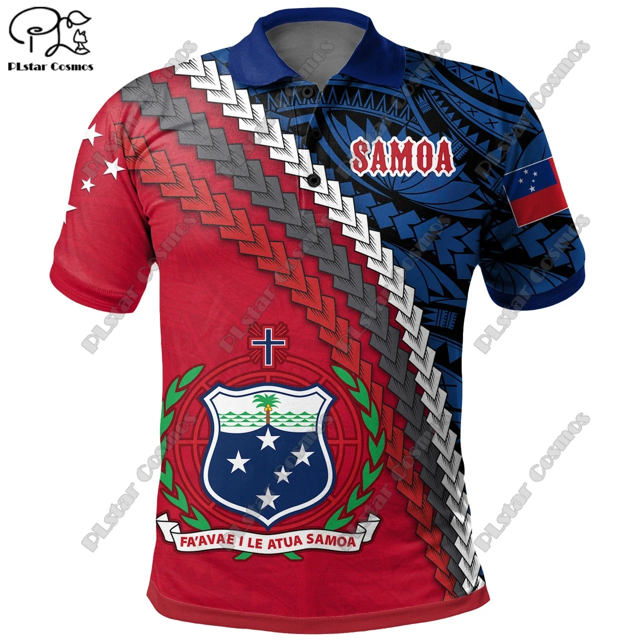 

PLstar Cosmos 3D printing Hawaiian Polynesia American Samoa style hibiscus Polo summer casual unisex new Polo shirt S2