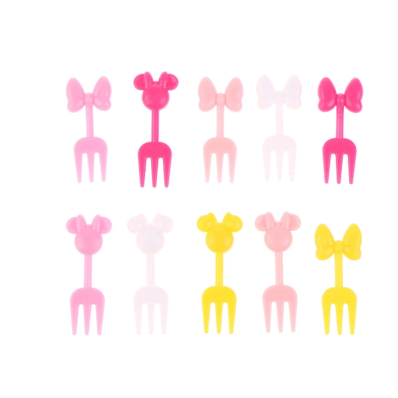 10Pcs Children Fruit Forks Dessert Toothpicks Reusable Lunch et Picks Stick for Household Kindergarten