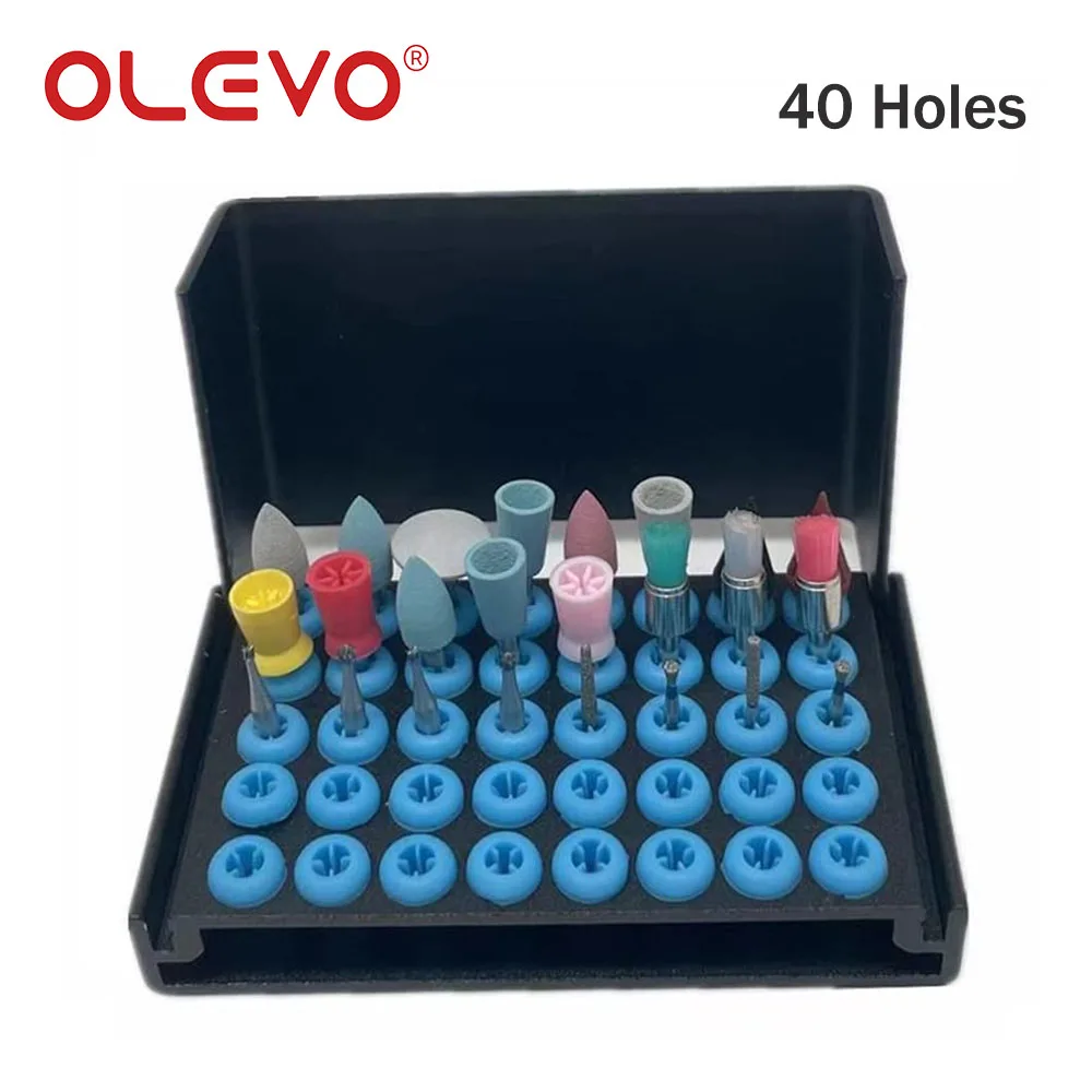 Aluminum Dental Bur Holder Organizer - Autoclavable 40-Slot Disinfection Case