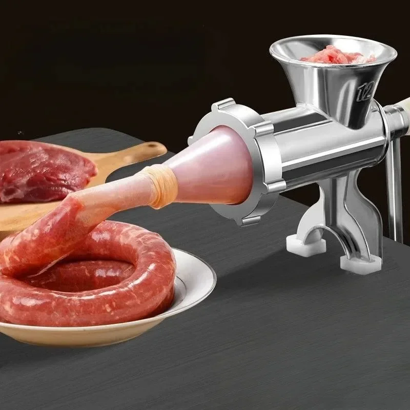 Stainless Steel Manual Meat Grinder Noodle Sausage Making Machine Food Processor Home Kitchen Cooking Tools Kitchen Gadgets meat grinder