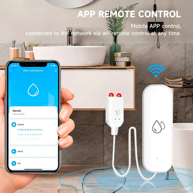 Tuya WiFi/ZigBee Water Sensor Leakage Alarm Flood Leak Detector Smart Home APP Remote Control Smart Home Security Protection 4