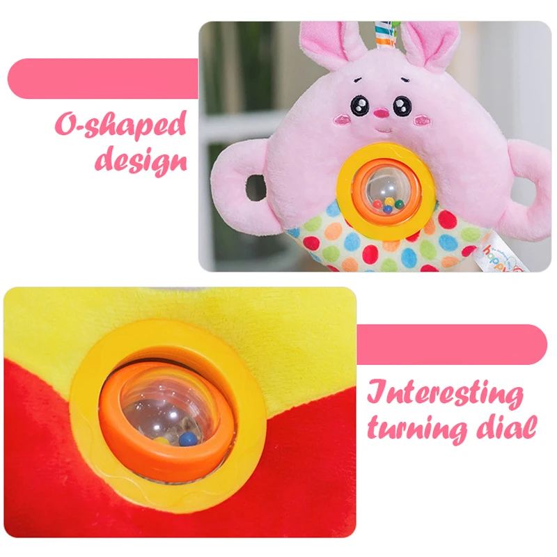 Sensory Stroller Hanging Rattles for Baby Soft Newborn Plush Animals Bed Bell Dolls Babies Development Handle Toys Toddlers Gift 5