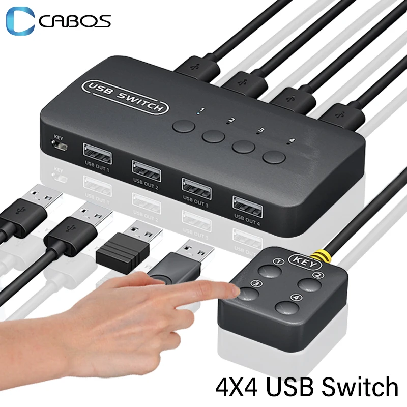 Usb Shared Controller Hub Adapter Kvm Switch Usb 2.0 Entradas Saídas Laptop Computador Impressora Teclado Mouse Monitor