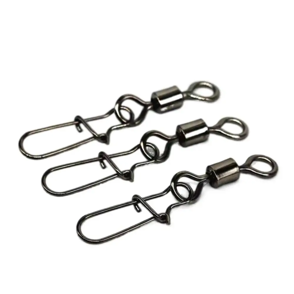 50pcs/100pcs Bearing Rolling Swivel Snap Connector Tackle Buckle 360 Rotate Rolling Fishing Bearing Reinforced with Fast Lock