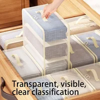 Organisateur de draps de lit, pliable, anti-poussière et transparent, facile d'accès, utilisé pour ranger les literie, les vêtements et autres articles 3
