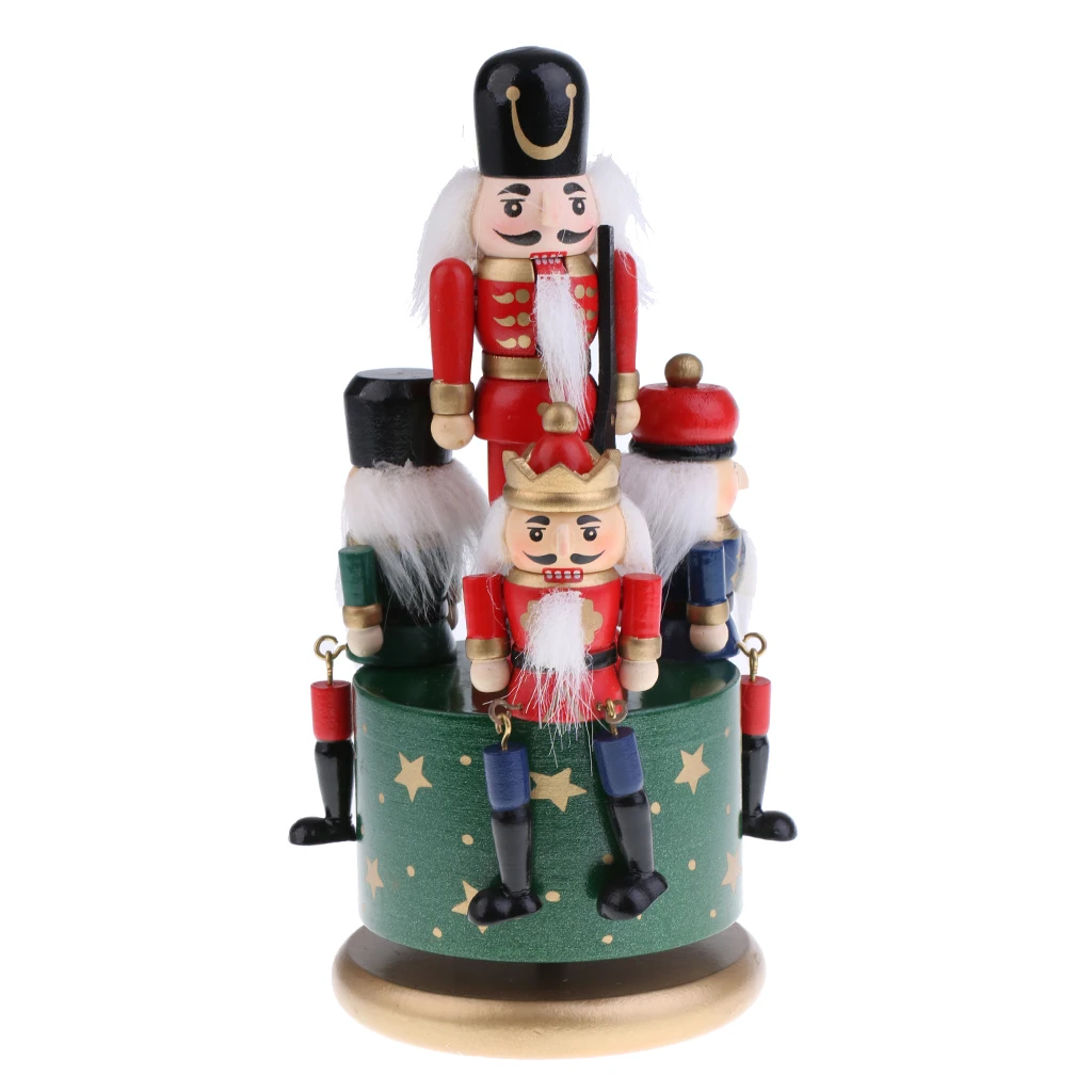 20/32cm Wooden Nutcracker Drummer King Soldier Kid Music Box Toy christmas