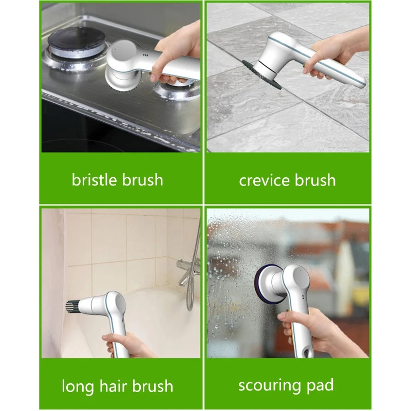 Electric Spin Scrubber Cordless Power Spinning Scrub Brush Handheld Shower  Cleaner Brush with 4 Brush Heads Durable - AliExpress