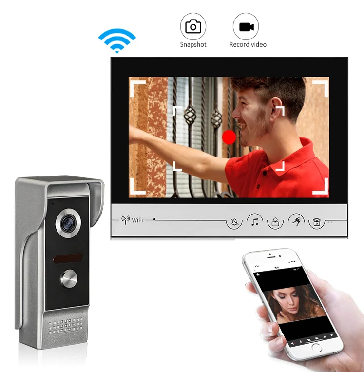 9 pouces TFT moniteur filaire WIFI IP sonnette extérieure étanche vidéo porte téléphone interphone visuel judas visionneuse contrôle d'accès 1 9 pouces TFT moniteur filaire WIFI IP sonnette extérieure étanche vidéo porte téléphone interphone visuel judas visionneuse contrôle d'accès 1