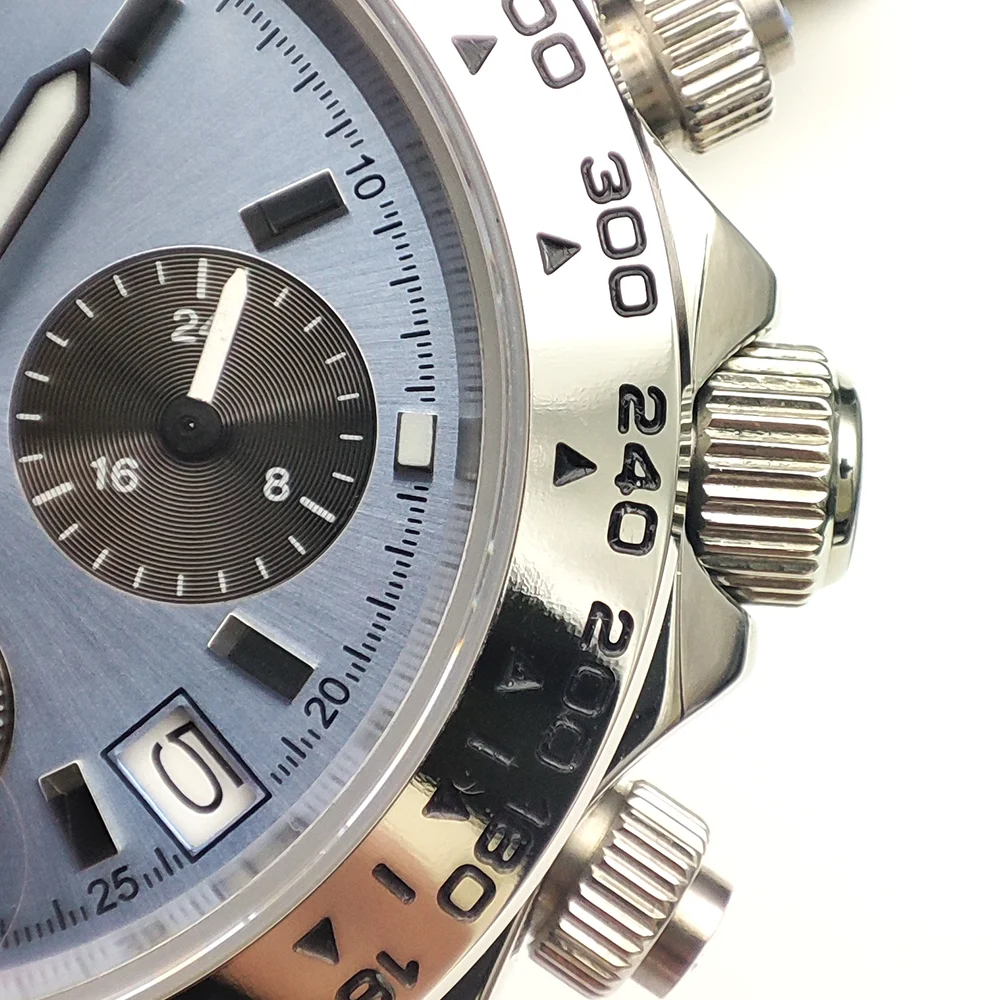 メンズクォーツ時計,クロノグラフ,サファイアクリスタル,ステンレス