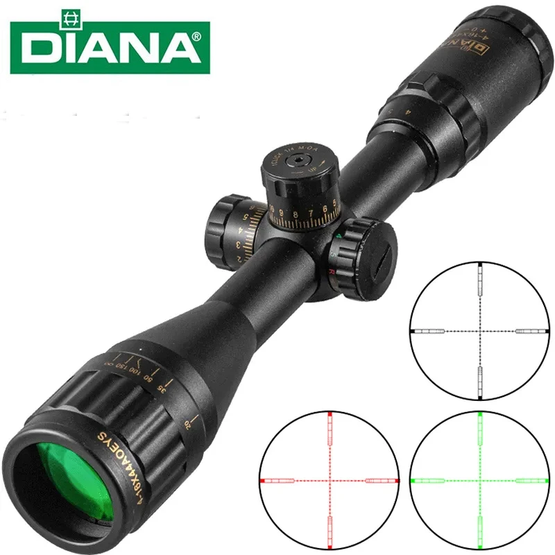 4-16x44 Cross Sight Green Red Illuminated Tactical Optic Riflescope Hunting Rifle Scope Sniper Airsoft Guns
