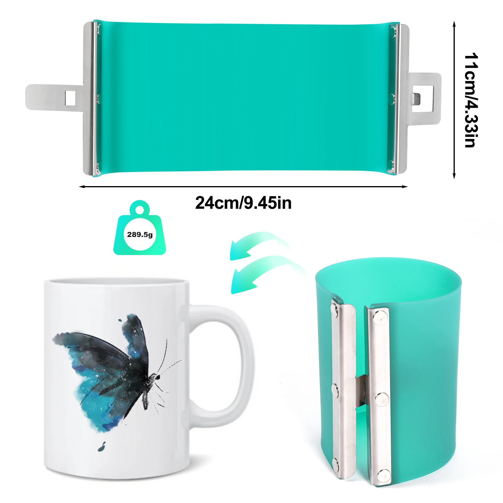 3Pcs 3D Sublimation Printer Silicon Mug Wraps Clamps 11OZ Mug Silicone Mould Fixture for 3D Sublimation Printing