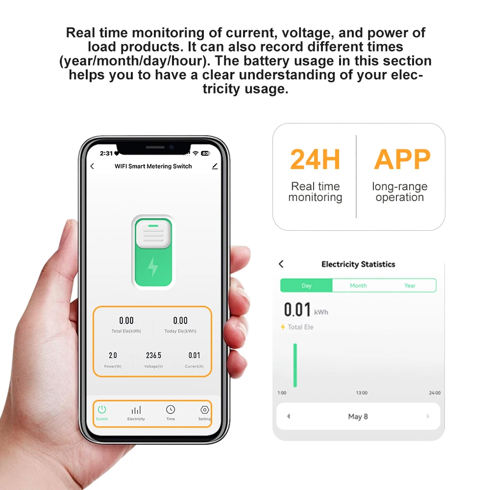 WiFi Smart Switch with Energy Monitoring and Protection Features