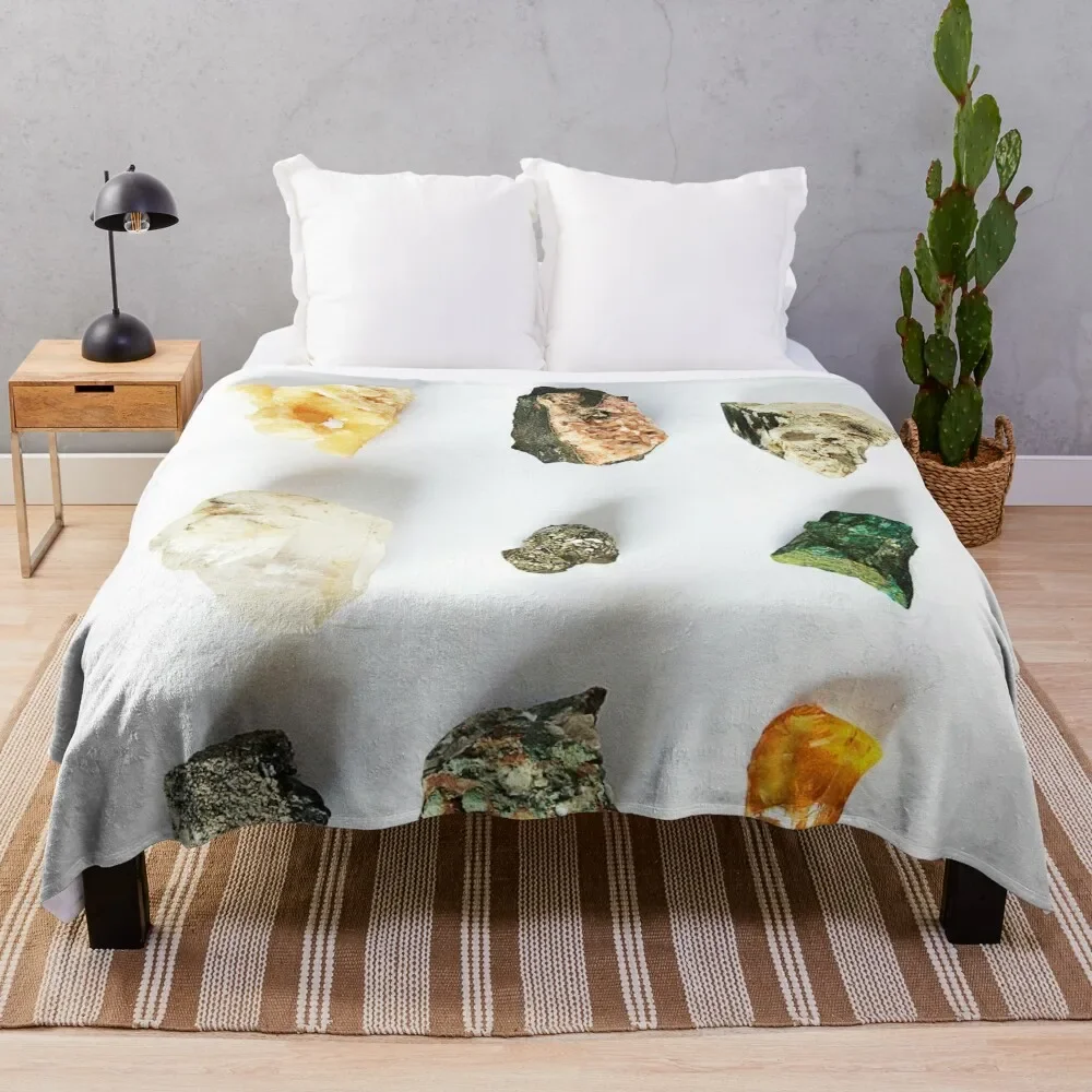

Geodes Minerals Gems Stones Throw Blanket sofa bed wednesday Blankets