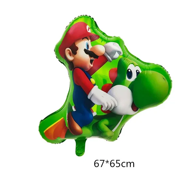 Ballon en aluminium de dessin animé Super Mario, ballon de personnage de princesse pêche Luigi, décoration de fête pour enfants, jouet d'anniversaire 3
