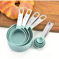 1set Measuring cup and spoon set, stainless steel, suitable for dry and liquid ingredients 1