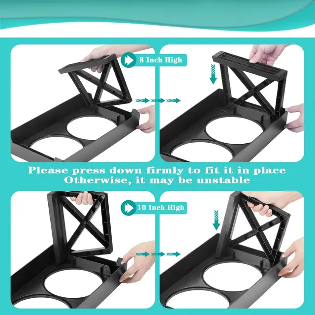 Elevated Dog Bowls 3 Adjustable Heights Raised 4