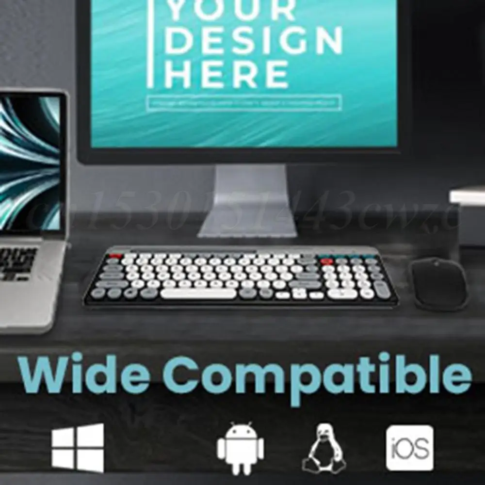 인체공학적 충전식 무선 키보드 마우스 세트, BT 2 모드, 휴대폰 거치대 포함, Mac, iOS, 안드로이드, Win7, 2.4Ghz