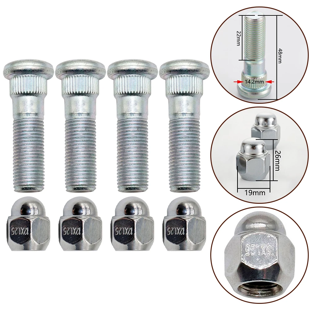 Car Accessories Wheel Hub Bolt Stud 28171AJ000 28365FE001 For Forester 2009-*1.25 Steel Stud & Nut SET car wheel hub ring wheel locking hub wheel hub oil seal bearing set