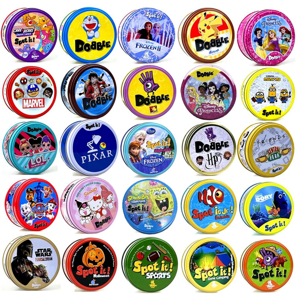 JeudecartesSpotItDobbleJuegoPokemonPikachuavecboîteenmétalunepièceDoraemonFriendsPartyJrHipjeudesociétépourenfantscadeaux-AliExpress26