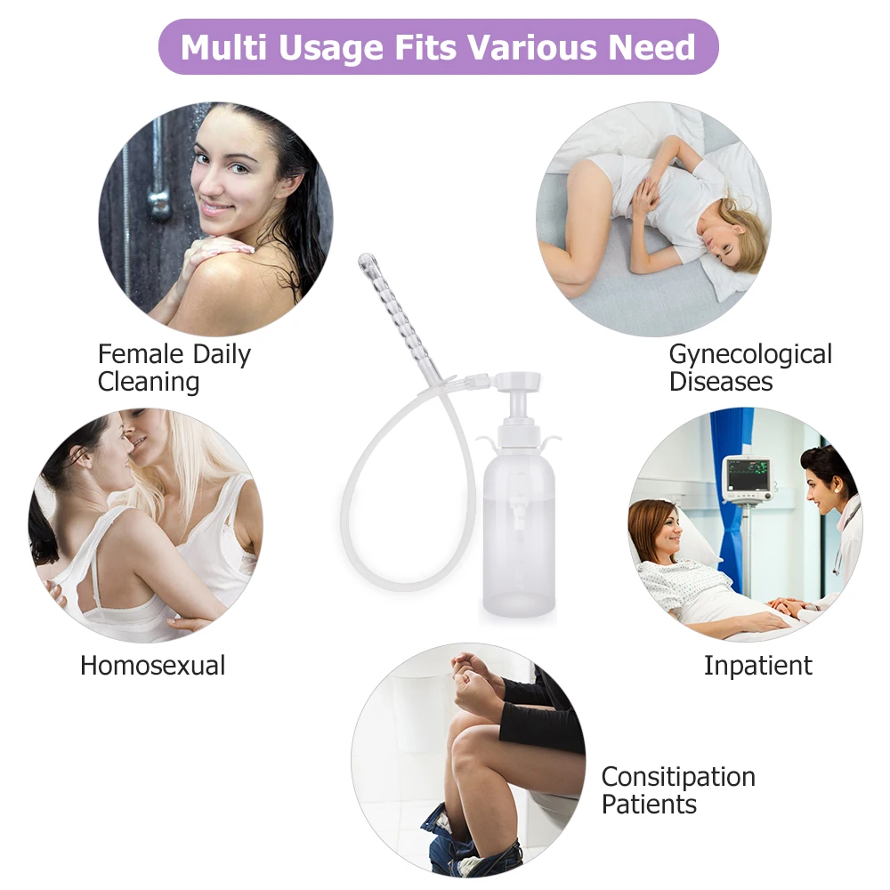 Vaginal Clearner Kit Anal Douche Enema Tool Reusable Medical Vagina Irrigator Ass Anus Cleaning Syringe Female Vagina Washer