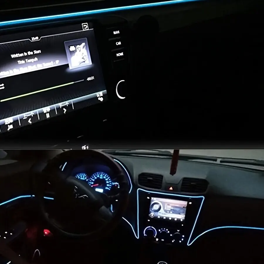 LED Car Interior Ambient Neon Light Strip - Flexible USB-Powered Decoration Lighting