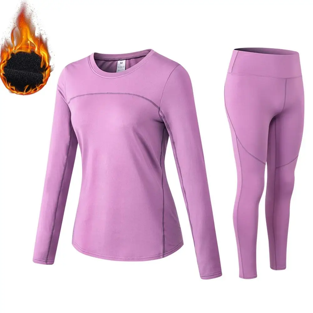 2022 Winter women's Thermal underwear for women long johns fleece winter elastic sports sets