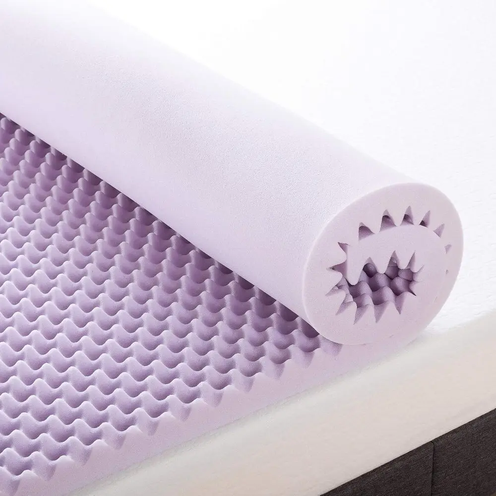 2 Twin Size Egg Crate Foam Mattress Topper with Lavender, Certi-Pur Certified, Dorm-Friendly