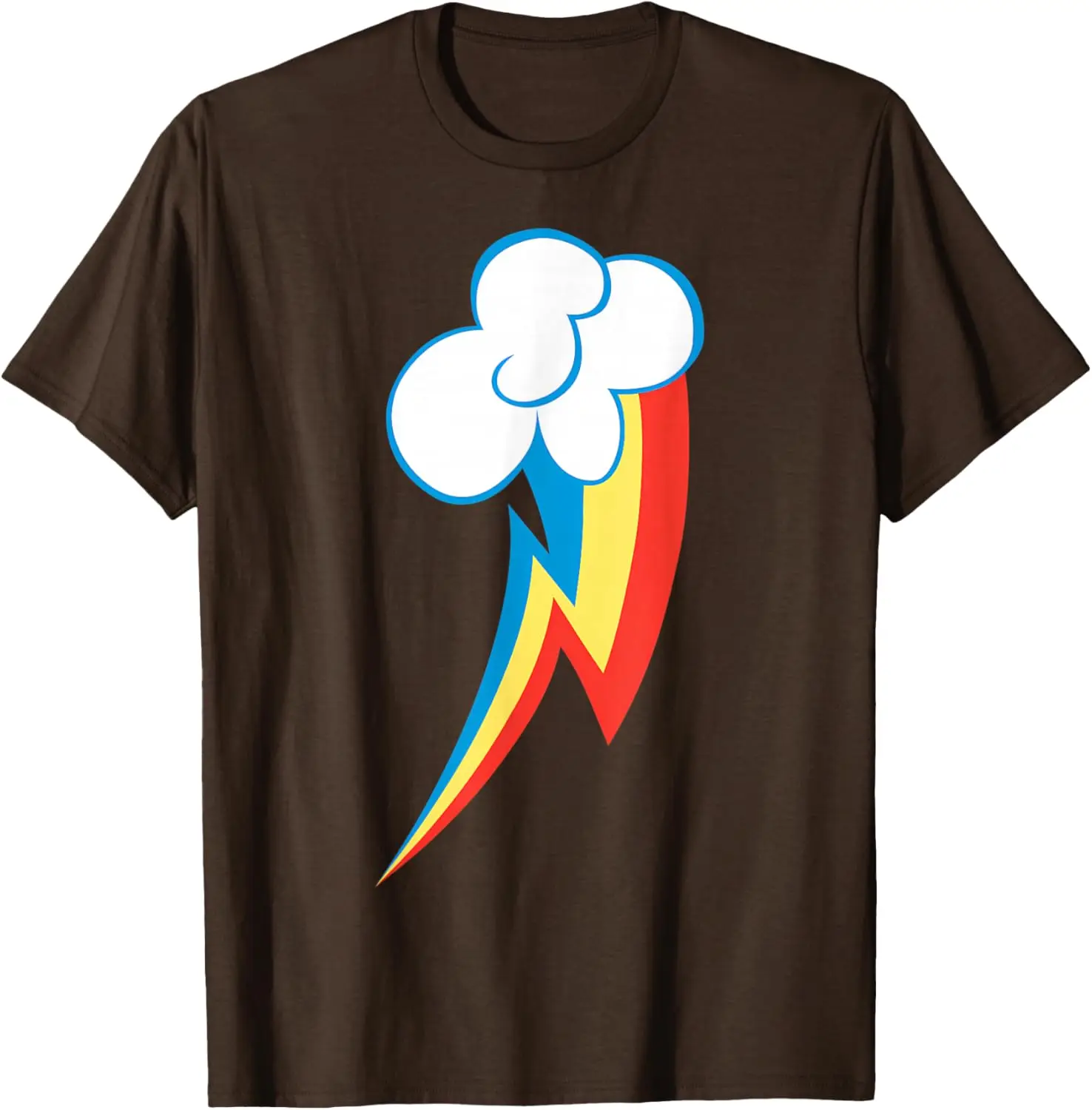 Rainbow Lightning Cloud Graphic Tee - Breathable Cotton Short Sleeve Shirt