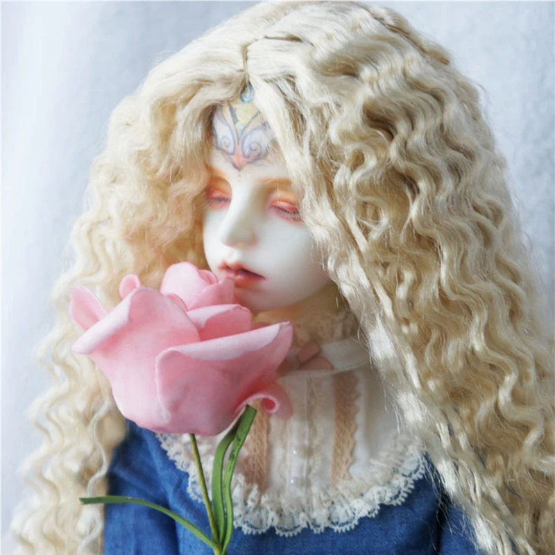 

BJD SD DIY Imitation Mohair Pastoral American Wool Instant Noodles Long Curly Gift Girl Doll Accessories Wholesale (JD220)