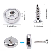 0.98"(25mm) Super Strong Round Base Cup Neodymium Magnets with Holes and Screw, Countersunk Pot Magnets for Craft Lockers Tools 2