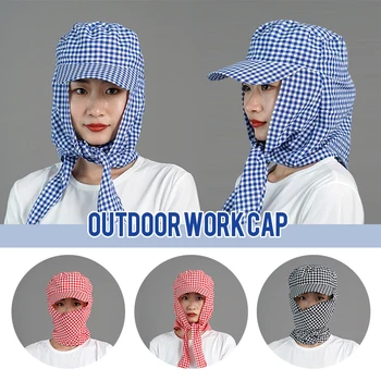 여름 야외 작업 모자 농업 작업 큰 가장자리 양산 모자 정원 작업 그늘 모자 먼지 방지 얼굴 보호 랩