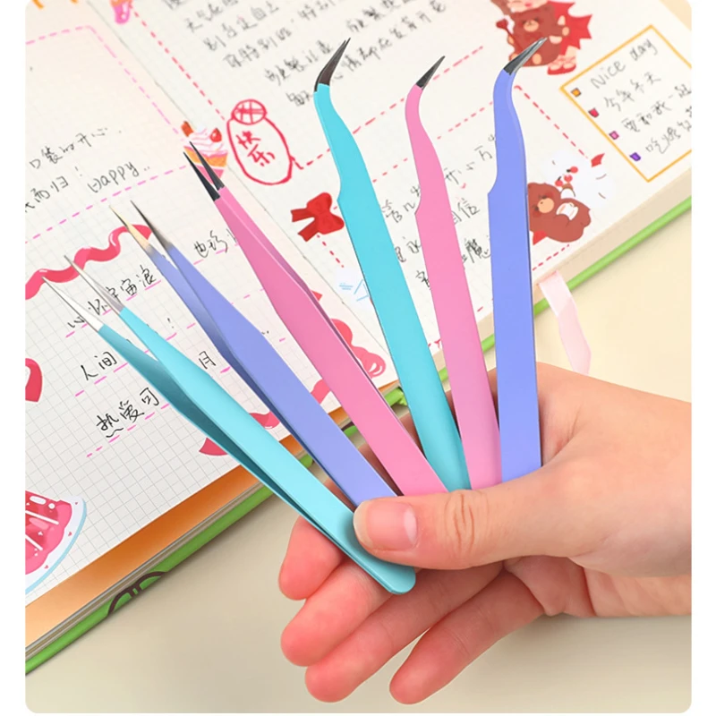 2 pcs/pack DIY Tape Stickers Gadget Multi-tool Tweezers Kawaii Cute Stationery Tweezers Hand Account scrapbooking supplies tool stickers scrapbooking supplies,journal tools set