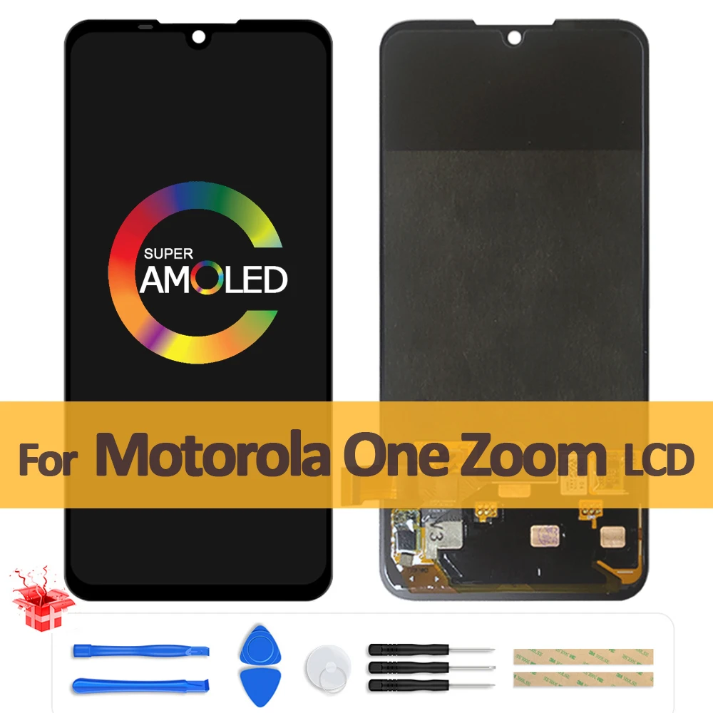 6.39 "Amoled Originale Per Moto One Zoom Xt2010-1 Display Lcd Touch Screen Panel Digitizer Assembly Per Motorola One Pro Lcd